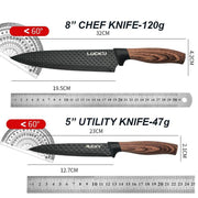 6 pieces Kitchen Knife Set Everich Chef Knives Stainless Steel Nonstick Scissor V255-LK-012