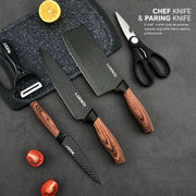 6 pieces Kitchen Knife Set Everich Chef Knives Stainless Steel Nonstick Scissor Cutting Board V255-LK-CB02