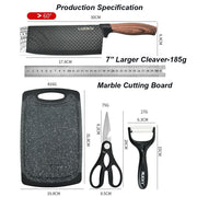 6 pieces Kitchen Knife Set Everich Chef Knives Stainless Steel Nonstick Scissor Cutting Board V255-LK-CB02