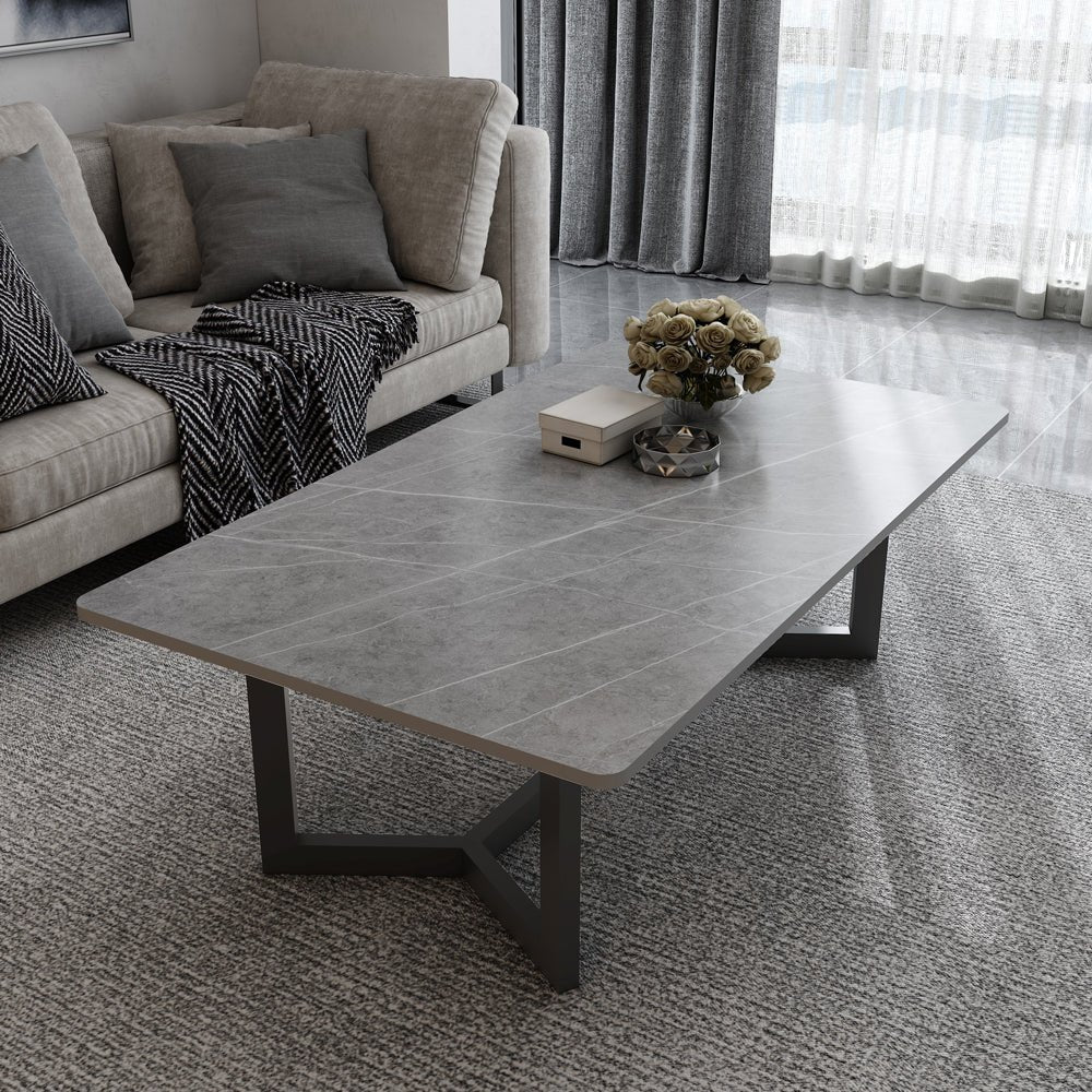 120x60cm Matte Grey Minimalist Slate Coffee Table Marble Tea Table Living Room Rectangle Cocktail Side Table V255-MATTEGTABLE-COFFEE