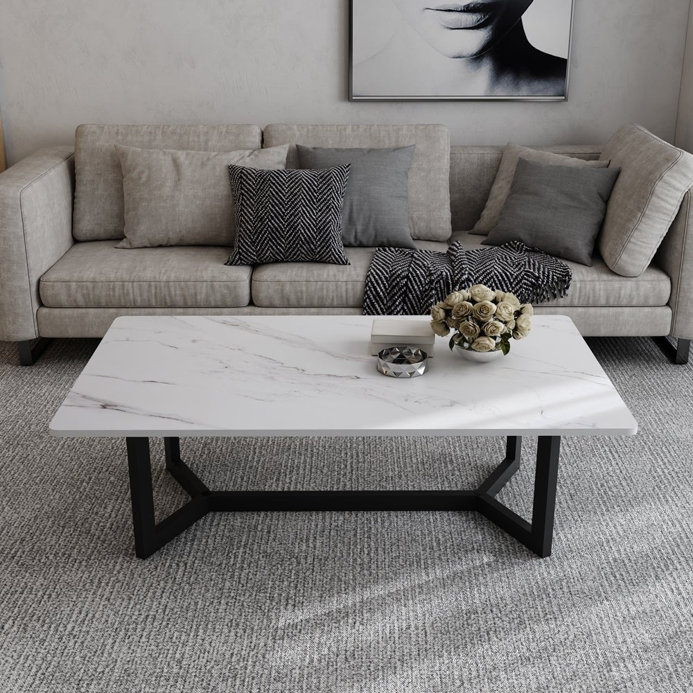 120x60cm Matte Grey Minimalist Slate Coffee Table Marble Tea Table Living Room Rectangle Cocktail Side Table V255-MATTEGTABLE-COFFEE