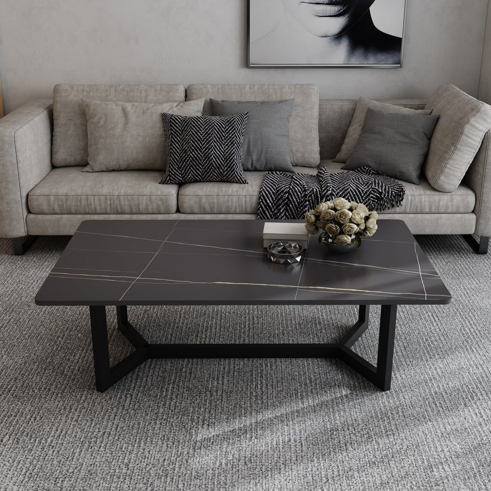 120x60cm Matte Grey Minimalist Slate Coffee Table Marble Tea Table Living Room Rectangle Cocktail Side Table V255-MATTEGTABLE-COFFEE