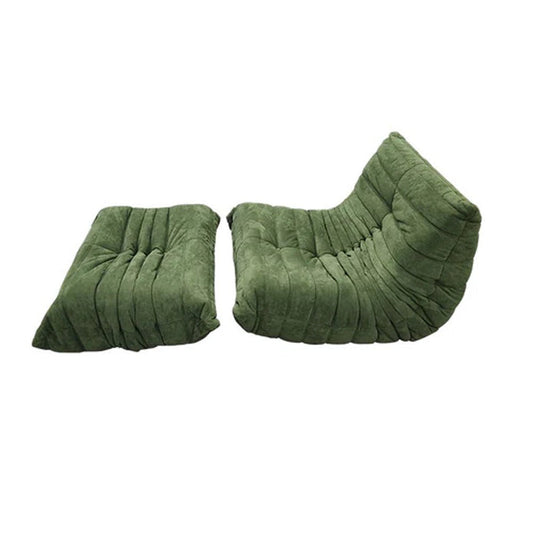 High Back Single Fireside Togo Sofa Chair Cozy Lounge Chair with Ottoman High Density Sponge Multiple Colors V255-MMC-GREEN