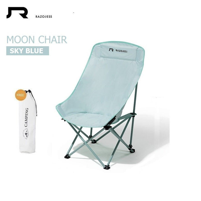 RAZOJESS Enlarged Moon Chair for Outdoor Camping Fishing Picnic Sky Blue V255-MOON-LC-BLUE