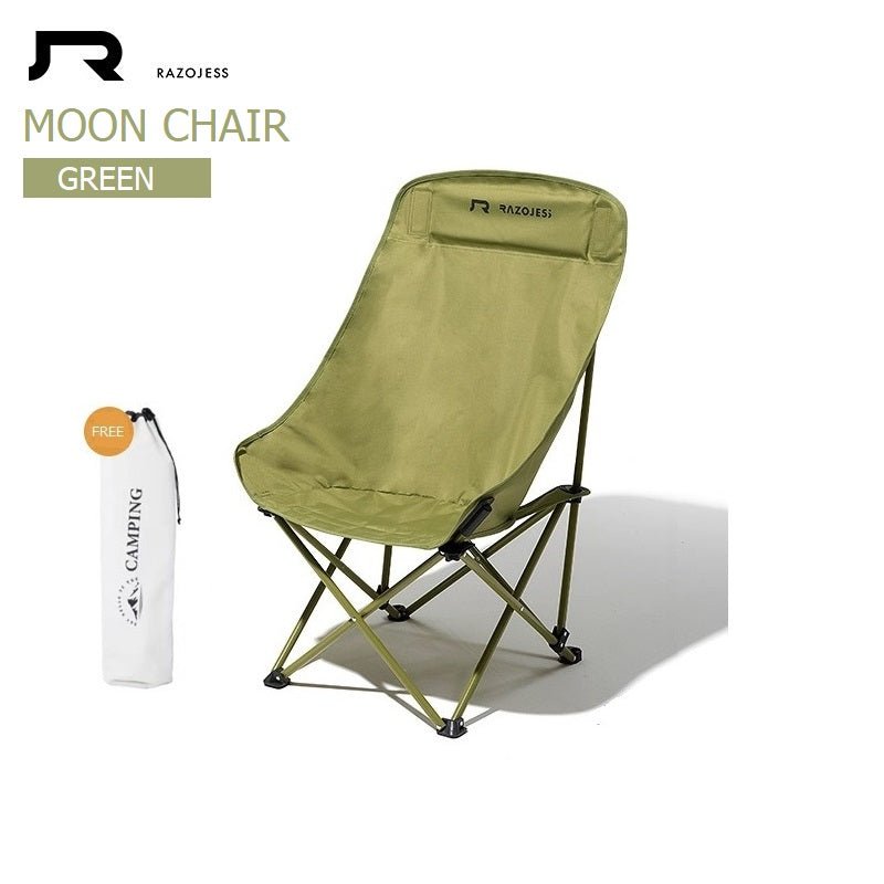 RAZOJESS Enlarged Moon Chair for Outdoor Camping Fishing Picnic Green V255-MOON-LC-GR