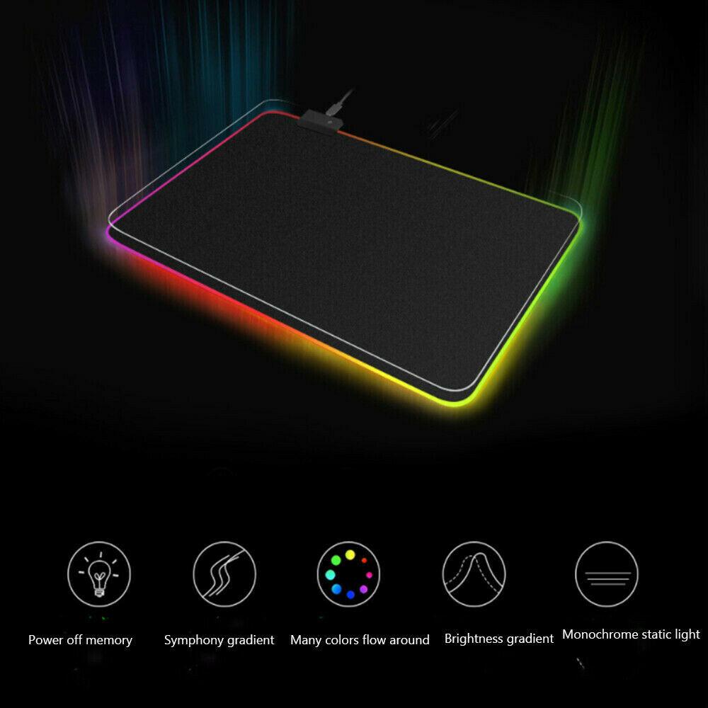 LED Gaming Mouse Pad Large RGB Extended Mousepad Keyboard Desk Anti-slip Mat V255-MPAD-RGB