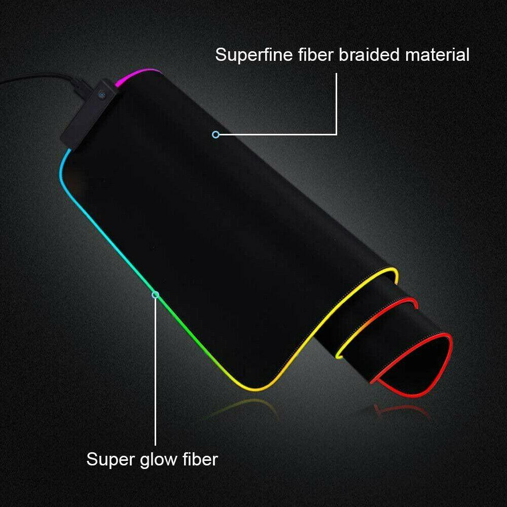 LED Gaming Mouse Pad Large RGB Extended Mousepad Keyboard Desk Anti-slip Mat V255-MPAD-RGB
