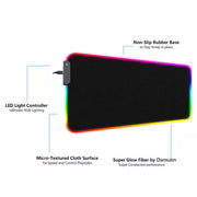 LED Gaming Mouse Pad Large RGB Extended Mousepad Keyboard Desk Anti-slip Mat V255-MPAD-RGB