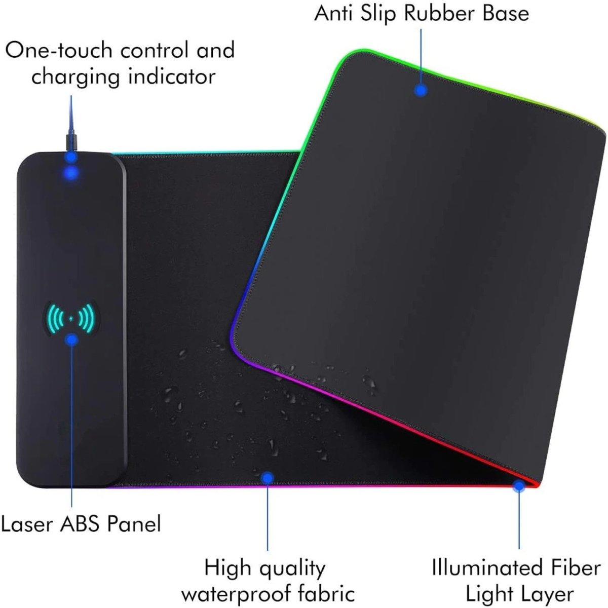 RGB Wireless 15W Oversized Charger Mouse Pad 800x300 MM Gaming Mouse Pad V255-MPAD-RGB15W