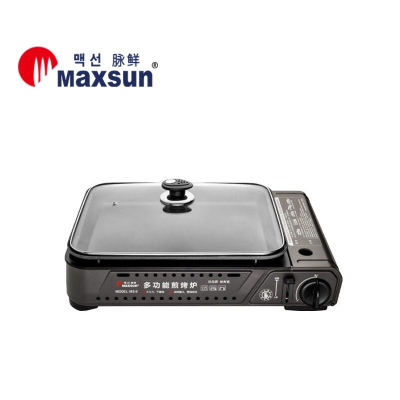 Portable Gas Burner Stove with Inset Non Stick Cooking Pan Cooker Butane Camping 35mm Cooking Pan V255-MS8-35CM