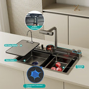 2024 Integrated Waterfall Kitchen Sink Honeycomb Technology Large Digitial Display Stainless Steel Water V255-NDW-7546