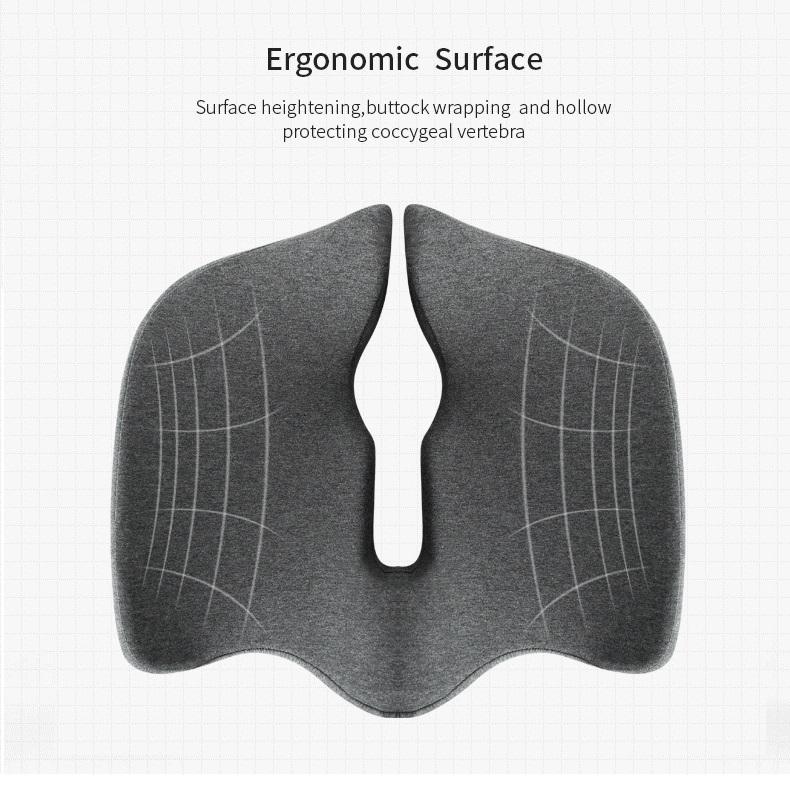 Premium Memory Foam Seat Cushion Coccyx Orthopedic Back Pain Relief Chair Pillow Office Dark Grey V255-P-SEAT-DG