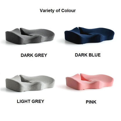 Premium Memory Foam Seat Cushion Coccyx Orthopedic Back Pain Relief Chair Pillow Office Dark Grey V255-P-SEAT-DG