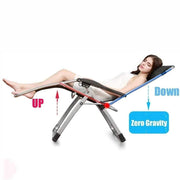Kingsize Outdoor Folding Reclining Garden Beach Chair Sun Lounger Deck Recliner Silver Color V255-RECLINERCHAIR-BK