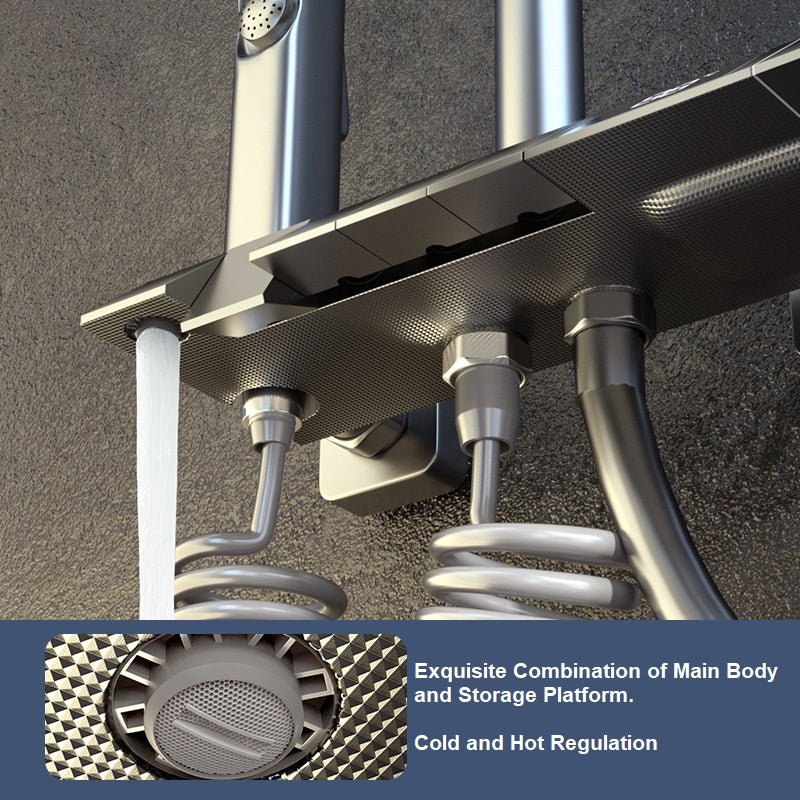 Geobella S31 Luxury Shower System Hot Cold Mixer Shower Set Bathroom Thermostatic SPA Rainfall Bath Tap V255-S31-DIG