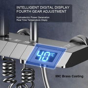 Geobella S31 Luxury Shower System Hot Cold Mixer Shower Set Bathroom Thermostatic SPA Rainfall Bath Tap V255-S31-DIG