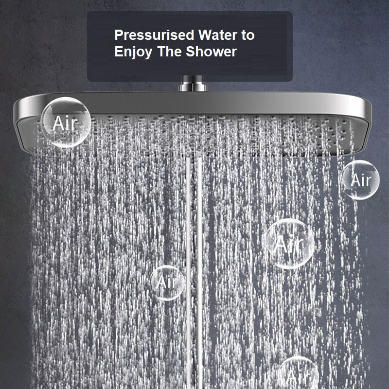 Geobella S31 Luxury Shower System Hot Cold Mixer Shower Set Bathroom Thermostatic SPA Rainfall Bath Tap V255-S31-DIG