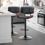 SERENITa European Wooden Black Modern Bar Stools Swivel Bar Stool Chair Counter Height Bar(Black)stool with V255-SE-BS5517-BLACK