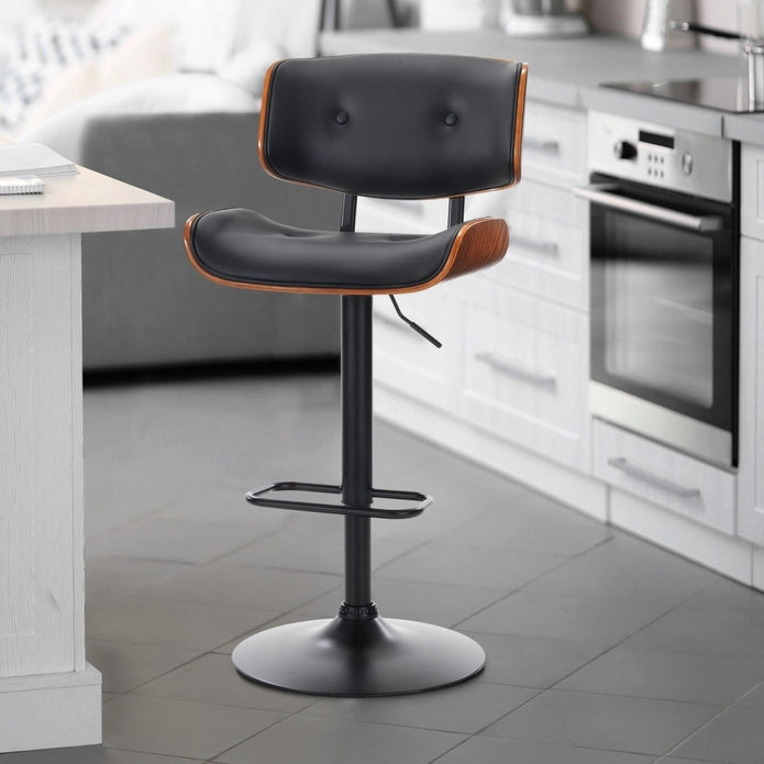 SERENITa European Wooden Black Modern Bar Stools Swivel Bar Stool Chair Counter Height Bar(Black)stool with V255-SE-BS5517-BLACK