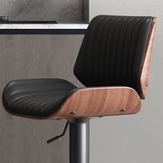 SERENITa European Wooden Modern Bar Stools Bistro Stool with Rotating and Aerodynamic Multi-levelled(Black) V255-SE-BS5518-BLACK