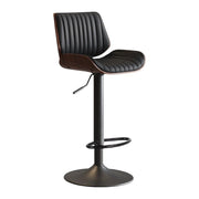 SERENITa European Wooden Modern Bar Stools Bistro Stool with Rotating and Aerodynamic Multi-levelled(Black) V255-SE-BS5518-BLACK