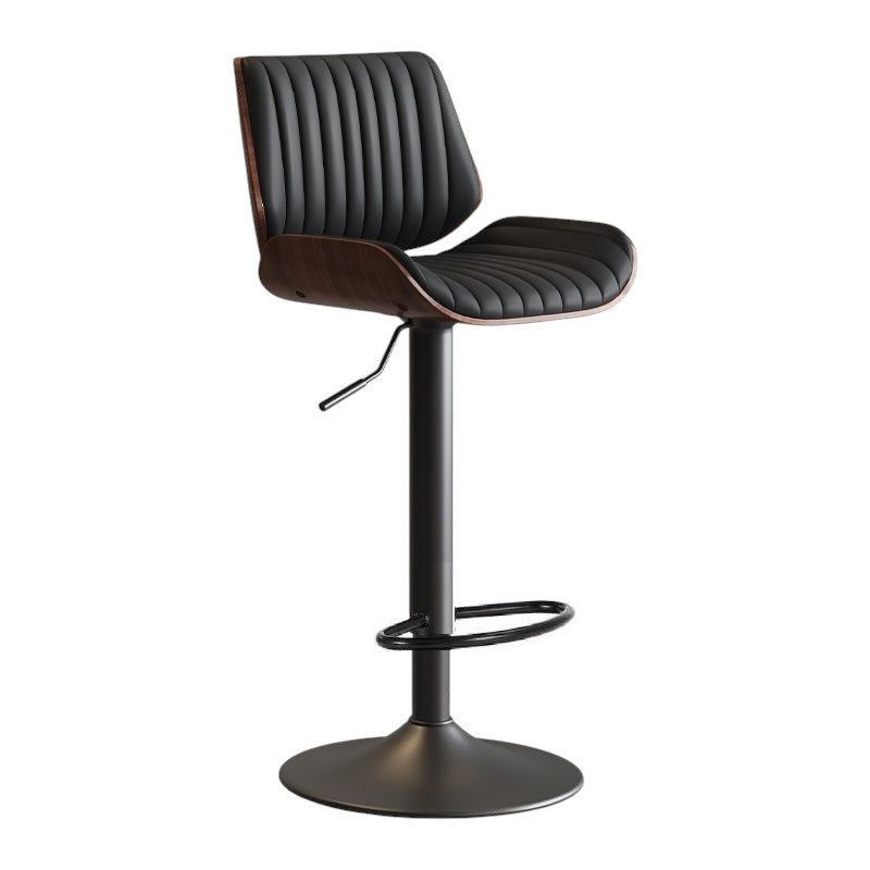 SERENITa European Wooden Modern Bar Stools Bistro Stool with Rotating and Aerodynamic Multi-levelled(Black) V255-SE-BS5518-BLACK
