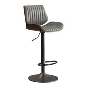 SERENITa European Wooden Modern Bar Stools Bistro Stool with Rotating and Aerodynamic Multi-levelled (Grey) V255-SE-BS5518-GREY