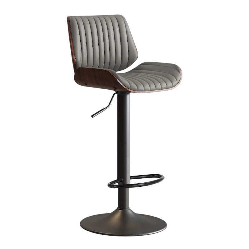SERENITa European Wooden Modern Bar Stools Bistro Stool with Rotating and Aerodynamic Multi-levelled (Grey) V255-SE-BS5518-GREY
