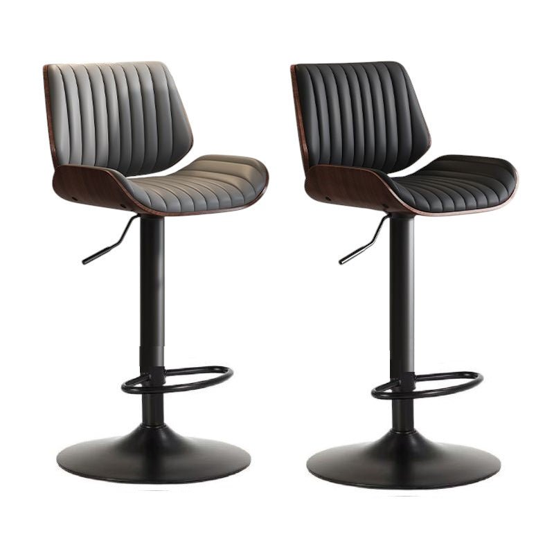 SERENITa European Wooden Modern Bar Stools Bistro Stool with Rotating and Aerodynamic Multi-levelled (Grey) V255-SE-BS5518-GREY