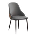 VELLUTO Dining Chair Modern upholstered Leather Kitchen Chairs with armrests Bathtub Chair Leisure Lounge V255-SE-DICH-DRGREY
