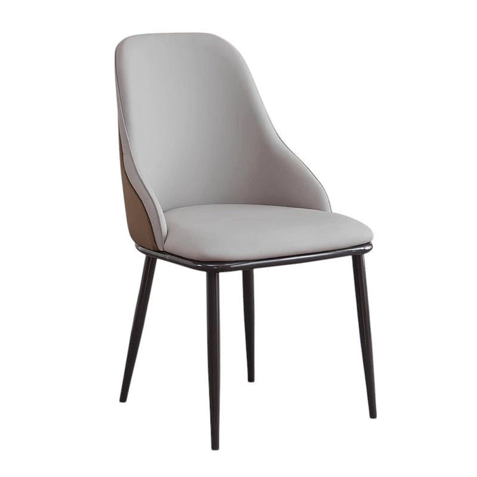 VELLUTO Dining Chair Modern upholstered Leather Kitchen Chairs with armrests Bathtub Chair Leisure Lounge V255-SE-DICH-LGREY