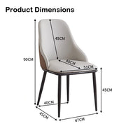 VELLUTO Dining Chair Modern upholstered Leather Kitchen Chairs with armrests Bathtub Chair Leisure Lounge V255-SE-DICH-LGREY