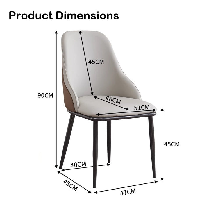 VELLUTO Dining Chair Modern upholstered Leather Kitchen Chairs with armrests Bathtub Chair Leisure Lounge V255-SE-DICH-LGREY