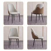 VELLUTO Dining Chair Modern upholstered Leather Kitchen Chairs with armrests Bathtub Chair Leisure Lounge V255-SE-DICH-LGREY