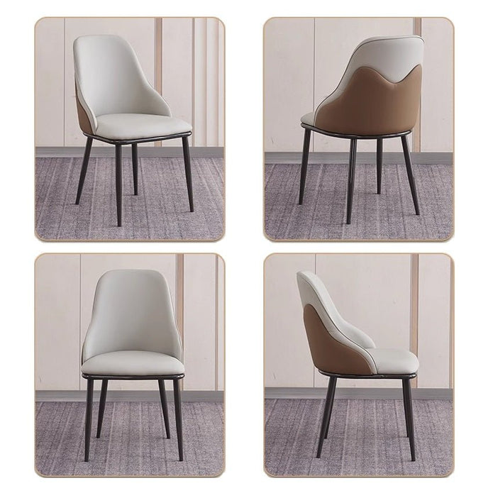 VELLUTO Dining Chair Modern upholstered Leather Kitchen Chairs with armrests Bathtub Chair Leisure Lounge V255-SE-DICH-LGREY