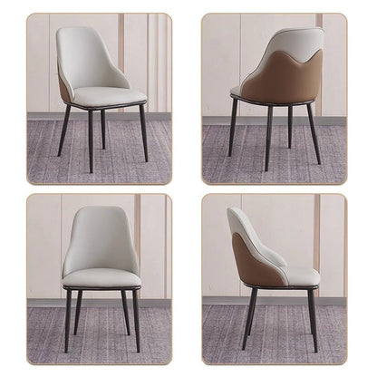 VELLUTO Dining Chair Modern upholstered Leather Kitchen Chairs with armrests Bathtub Chair Leisure Lounge V255-SE-DICH-LGREY