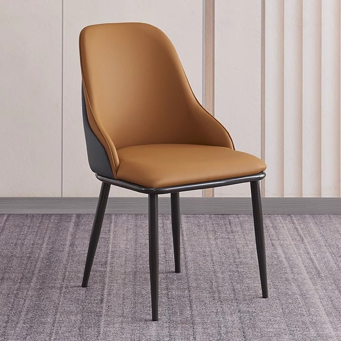 VELLUTO Dining Chair Modern upholstered Leather Kitchen Chairs with armrests Bathtub Chair Leisure Lounge V255-SE-DICH-ORANGE