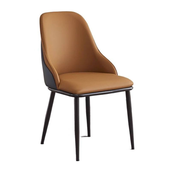 VELLUTO Dining Chair Modern upholstered Leather Kitchen Chairs with armrests Bathtub Chair Leisure Lounge V255-SE-DICH-ORANGE