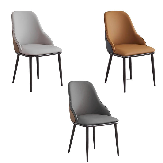 VELLUTO Dining Chair Modern upholstered Leather Kitchen Chairs with armrests Bathtub Chair Leisure Lounge V255-SE-DICH-ORANGE
