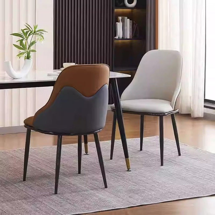 VELLUTO Dining Chair Modern upholstered Leather Kitchen Chairs with armrests Bathtub Chair Leisure Lounge V255-SE-DICH-ORANGE