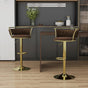 SERENITa Golden Swivel Upholstered Velvet Adjustable Height Counter Stool with Metal Frame Coffee (Set of 2) V255-SE-GP2312R-COFFEE