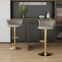 SERENITa Golden Swivel Upholstered Velvet Adjustable Height Counter Stool with Metal Frame Grey (Set of 2) V255-SE-GP2312R-GREY