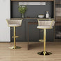SERENITa Golden Swivel Upholstered Velvet Adjustable Height Counter Stool with Metal Frame Ivory (Set of 2) V255-SE-GP2312R-IVORY
