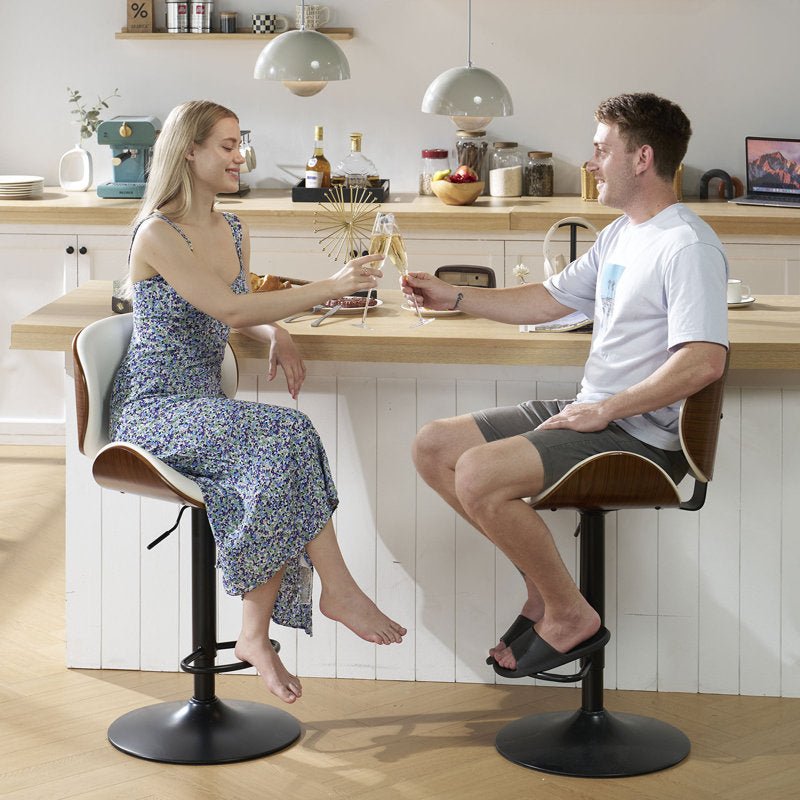 SERENITa European White Modern Bar Stools Swivel Bar Stool Chair Counter Height Barstool with 360 Degree V255-SE-SP-1865-WHITE