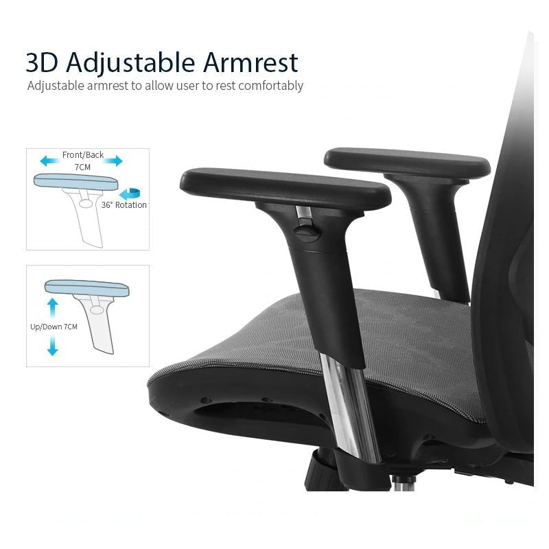 Sihoo M57 Ergonomic Office Chair, Computer Chair Desk Chair High Back Chair Breathable,3D Armrest and Lumbar V255-SIHOO-M57-0009-GY