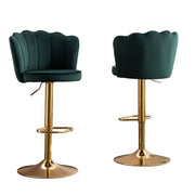 SERENITa Swivel Bar Stools Bar Height Set of 2 Adjustable Upholstered Counter Barstool Velvet Bar Chairs with V255-SP2311-EGREEN