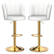 SERENITa Swivel Bar Stools Bar Height Set of 2 Adjustable Upholstered Counter Barstool Velvet Bar Chairs with V255-SP2311-WHITE