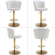 SERENITa Swivel Bar Stools Bar Height Set of 2 Adjustable Upholstered Counter Barstool Velvet Bar Chairs with V255-SP2311-WHITE