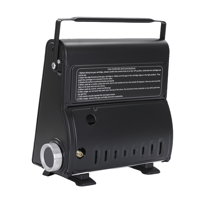 AMZ 1700W 2-in-1 Portable Outdoor Camping Butane Gas Heater Stove Steel Iron Aluminium Metal Manual V255-SYJ-8508