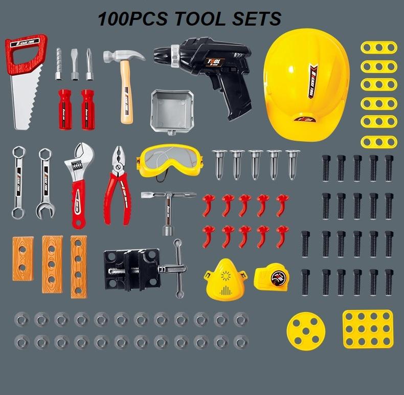 Toy Power Workbench, Kids Power Tool Bench Construction Set with Tools and Electric Drill V255-T101-N
